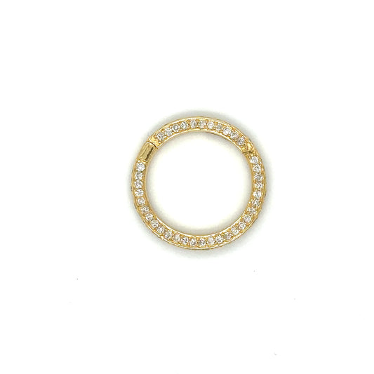 14k Yellow Gold Diamond Round Lock