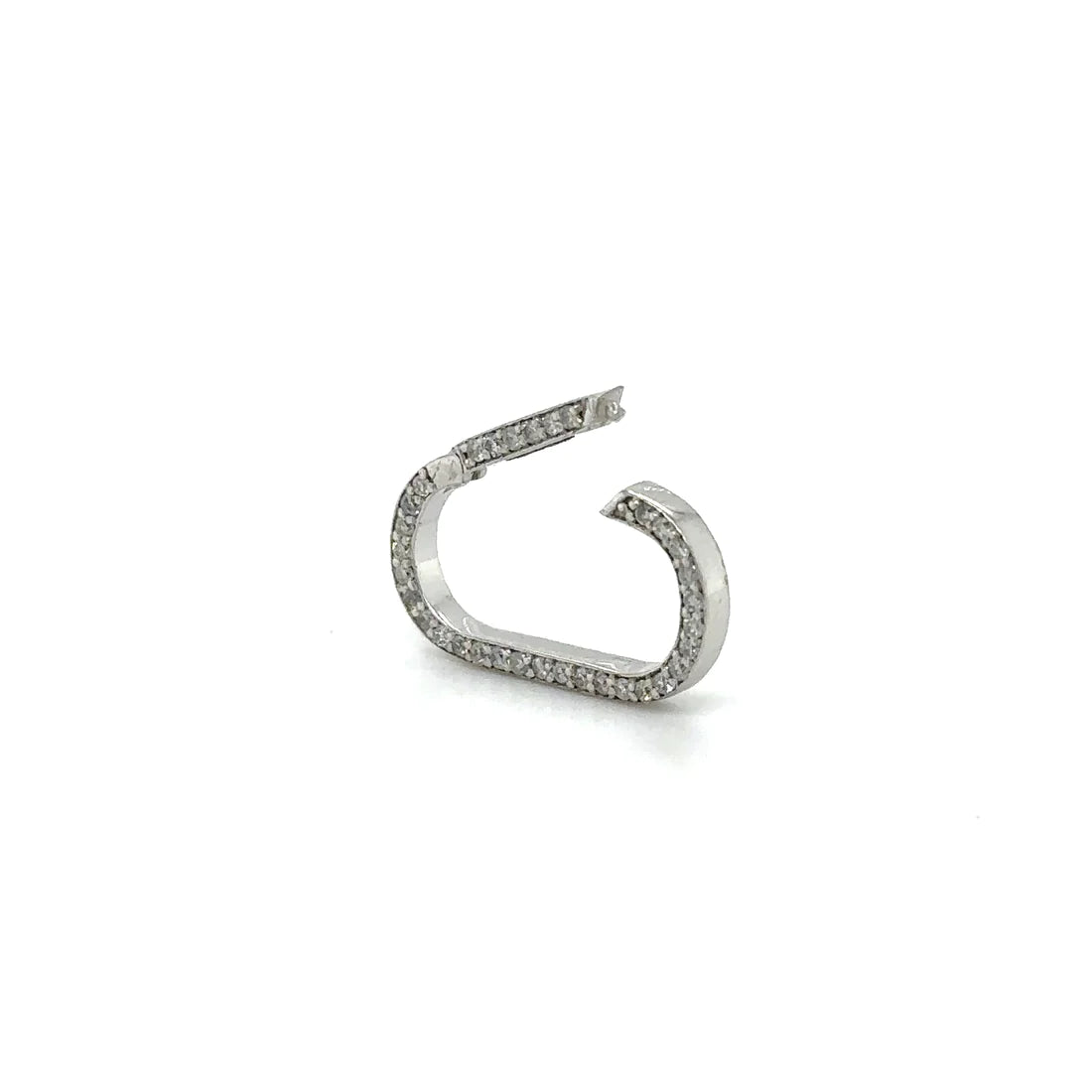14k White Gold Diamond Paperclip Lock