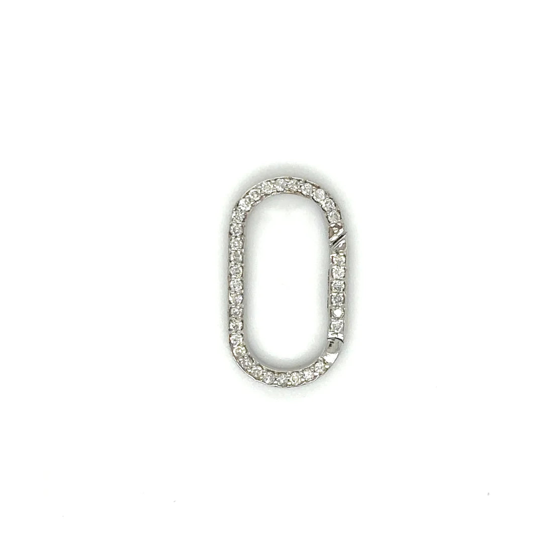 14k White Gold Diamond Paperclip Lock