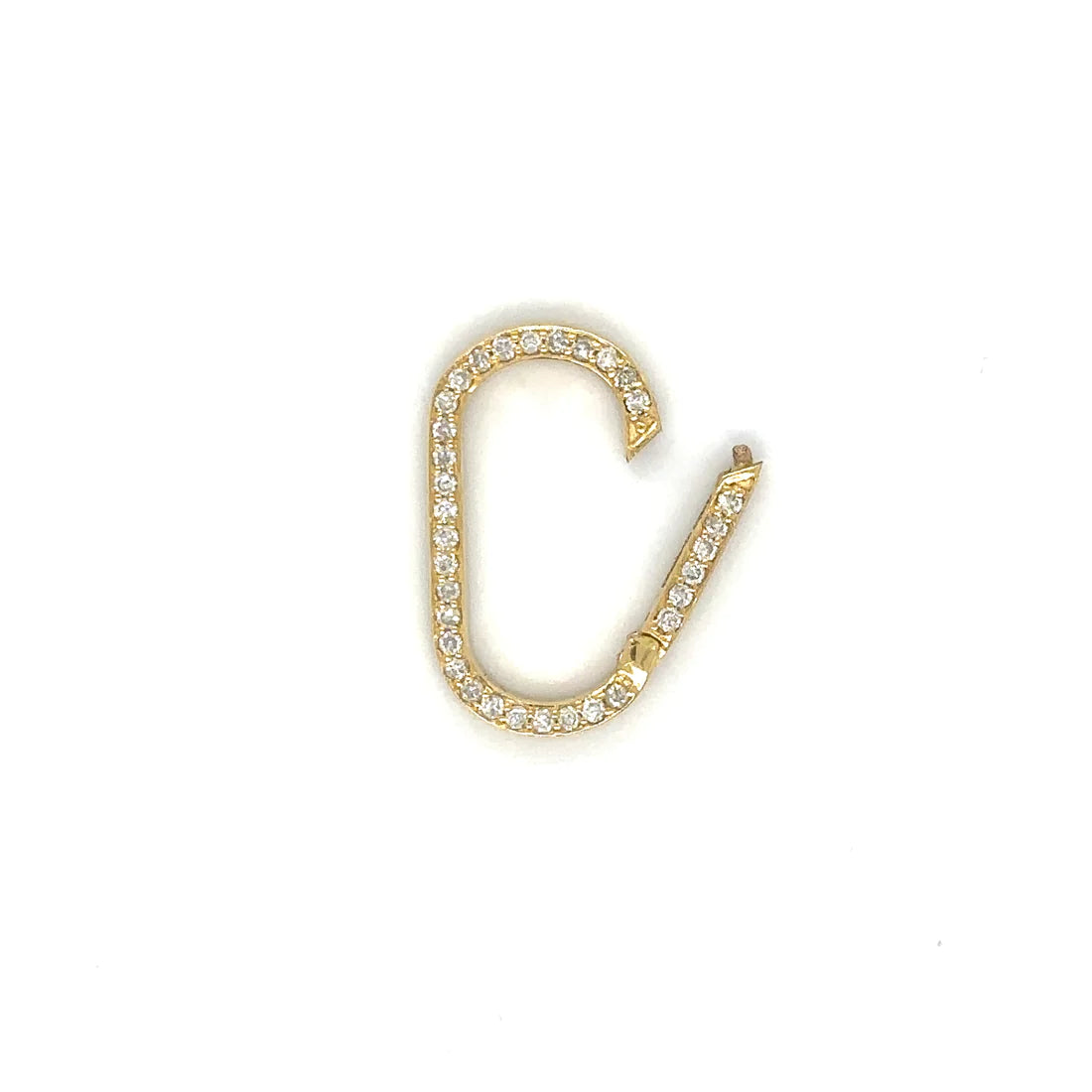 14k Yellow Gold Diamond Paperclip Lock