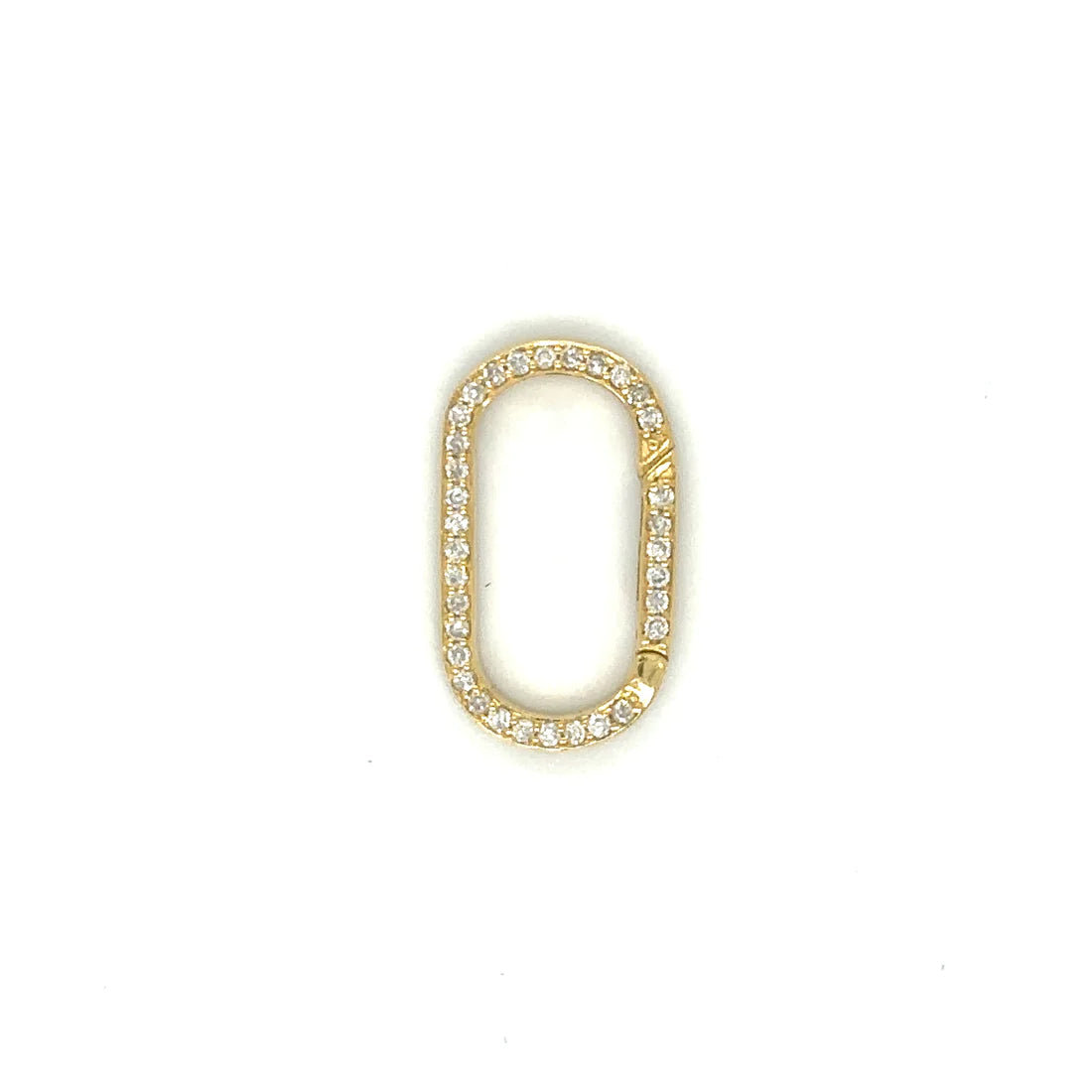 14k Yellow Gold Diamond Paperclip Lock