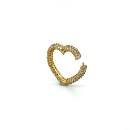 14K YELLOW GOLD HEART SHAPE DIAMOND LOCK