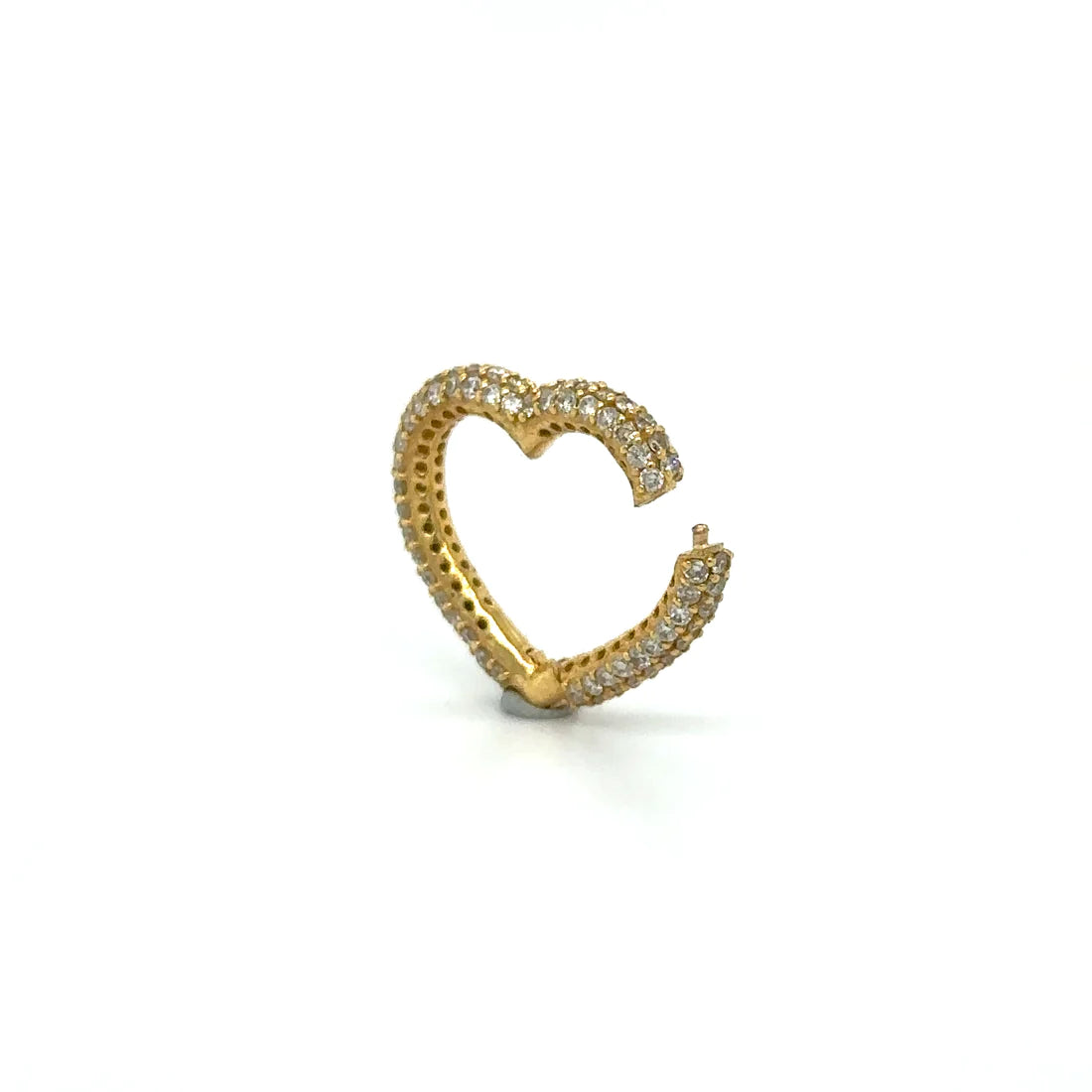 14K YELLOW GOLD HEART SHAPE DIAMOND LOCK