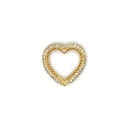 14K YELLOW GOLD HEART SHAPE DIAMOND LOCK