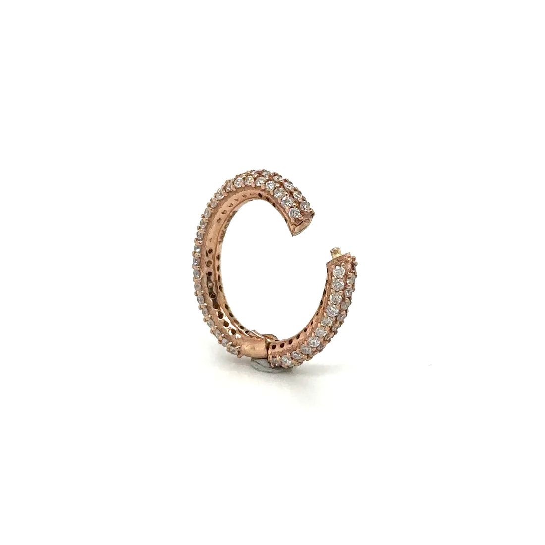 14k Rose Gold Diamond Oval Lock