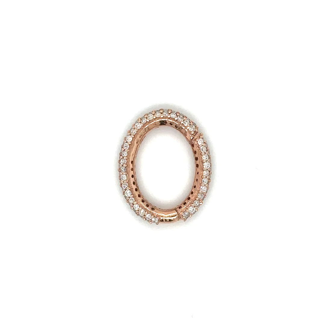 14k Rose Gold Diamond Oval Lock