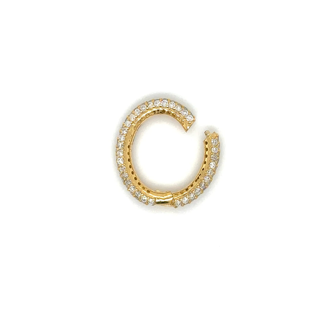 14k Yellow Gold Diamond Oval Lock