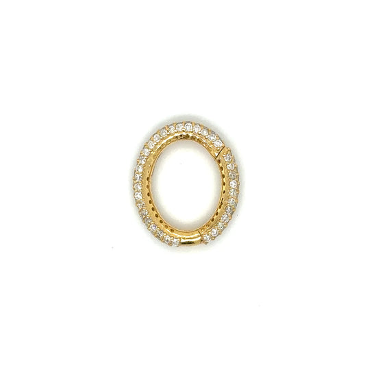 14k Yellow Gold Diamond Oval Lock