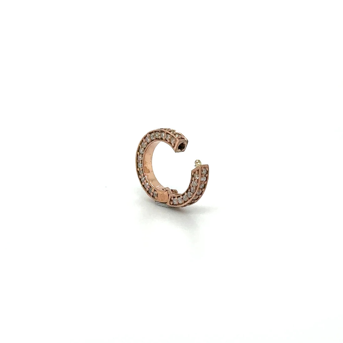 14k Rose Gold Diamond Round Lock