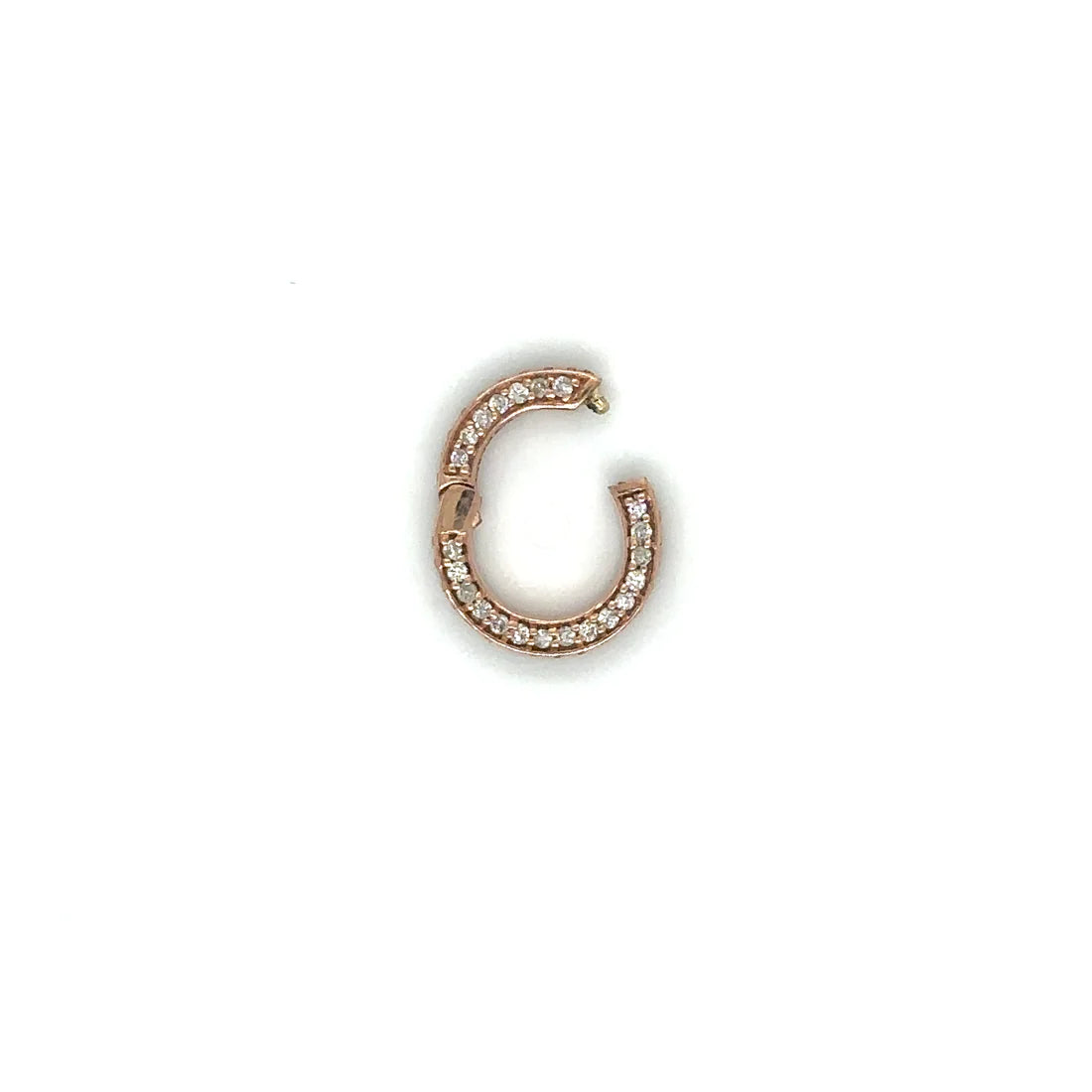 14k Rose Gold Diamond Round Lock