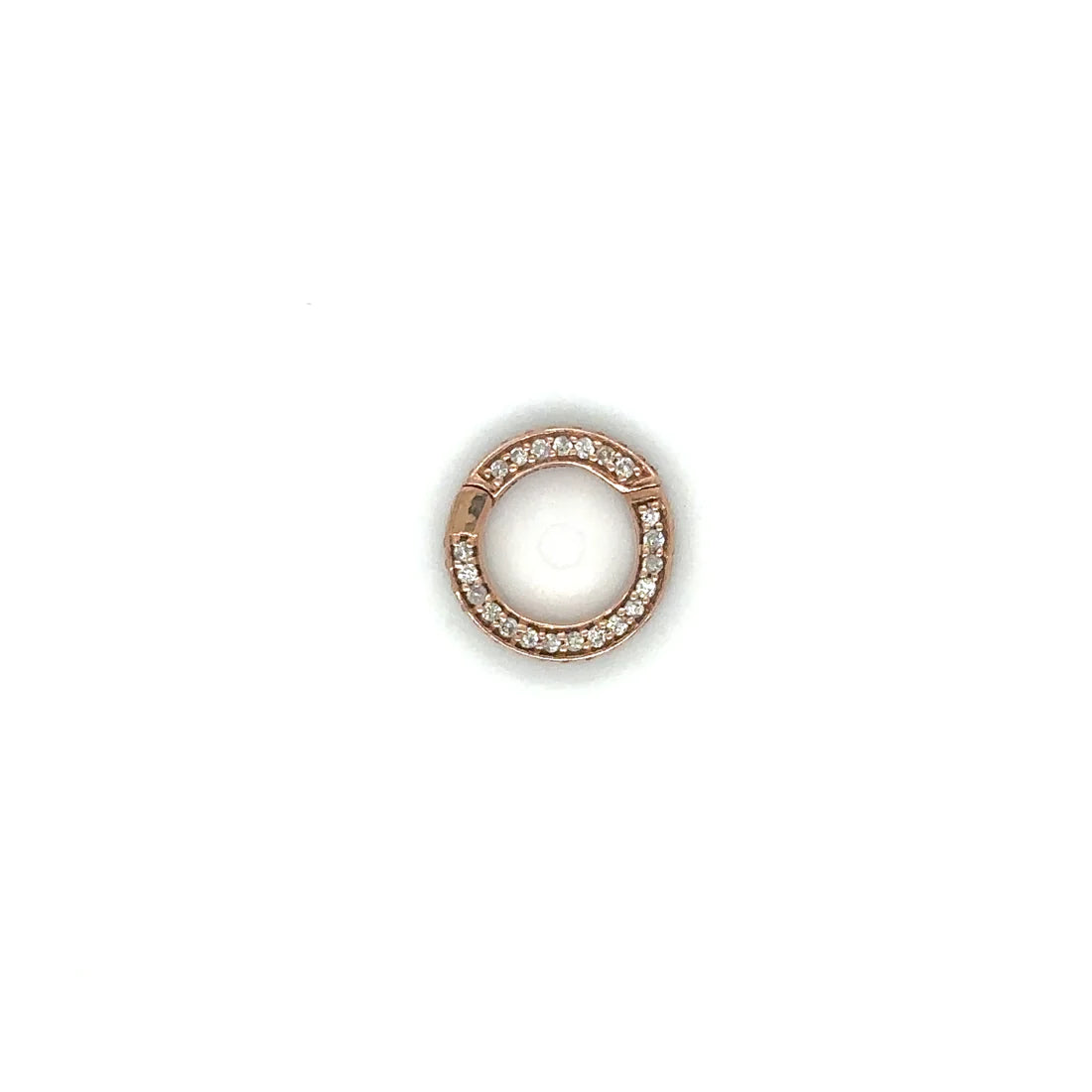 14k Rose Gold Diamond Round Lock