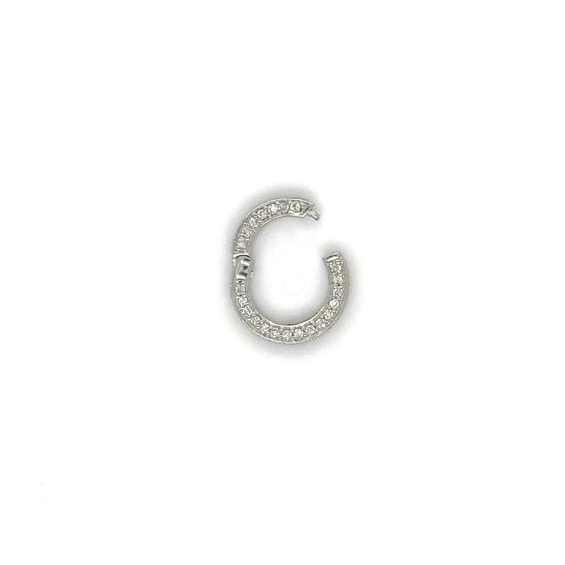 14kt White Gold Diamond Round Lock