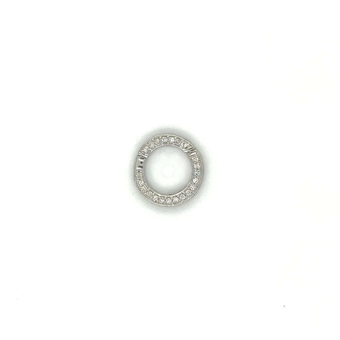 14kt White Gold Diamond Round Lock