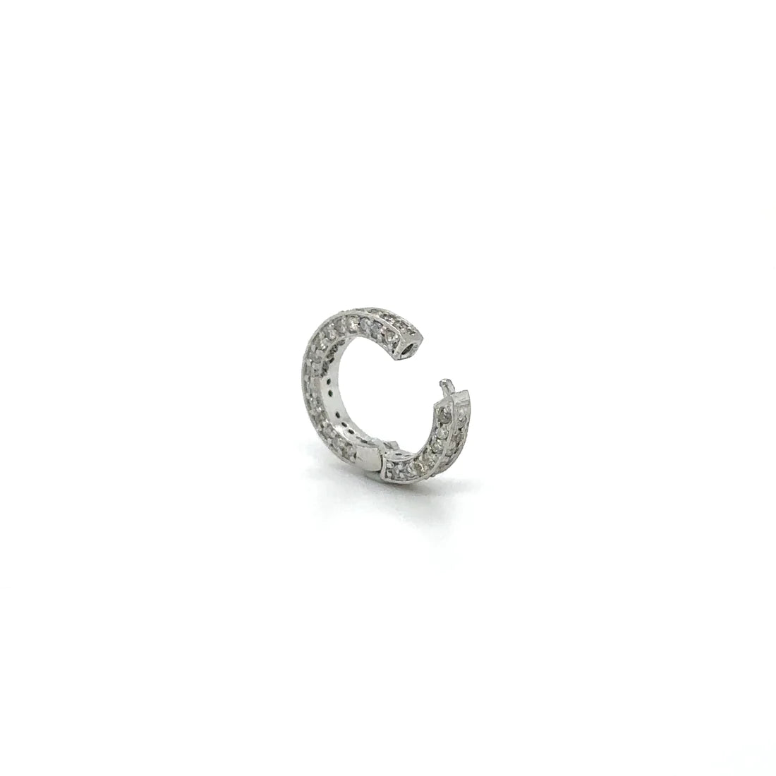 14kt White Gold Diamond Round Lock
