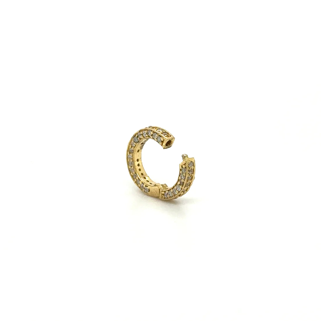 14k Yellow Gold Diamond Round Lock