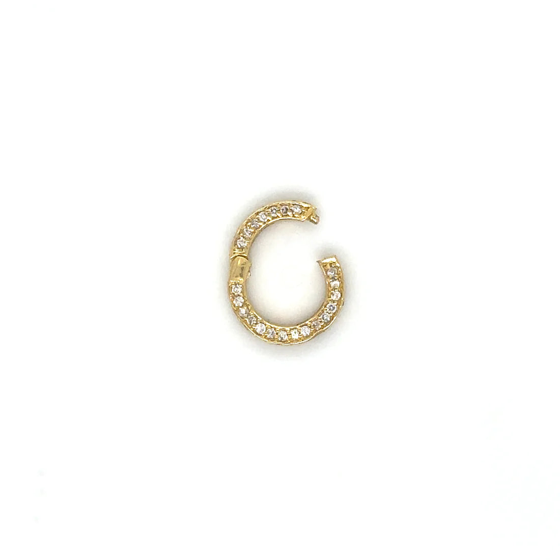 14k Yellow Gold Diamond Round Lock