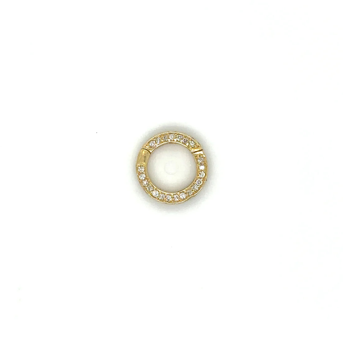 14k Yellow Gold Diamond Round Lock