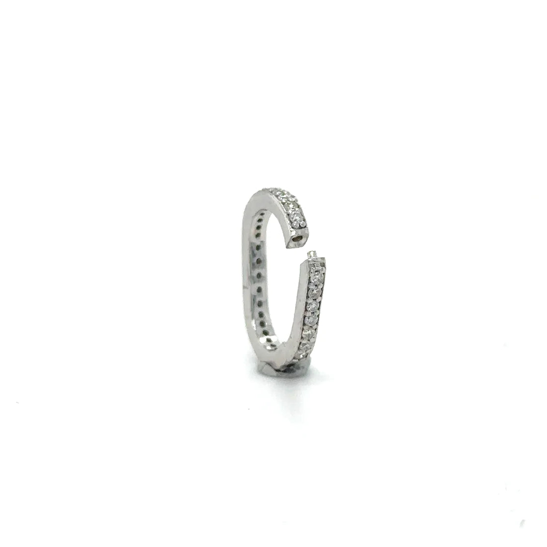 14k White Gold Diamond Paperclip Lock