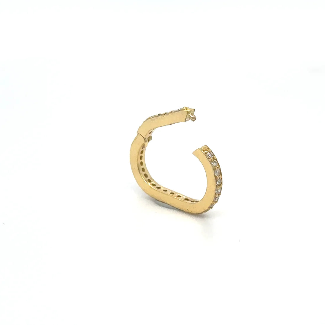 14k Yellow Gold Diamond Paperclip Lock