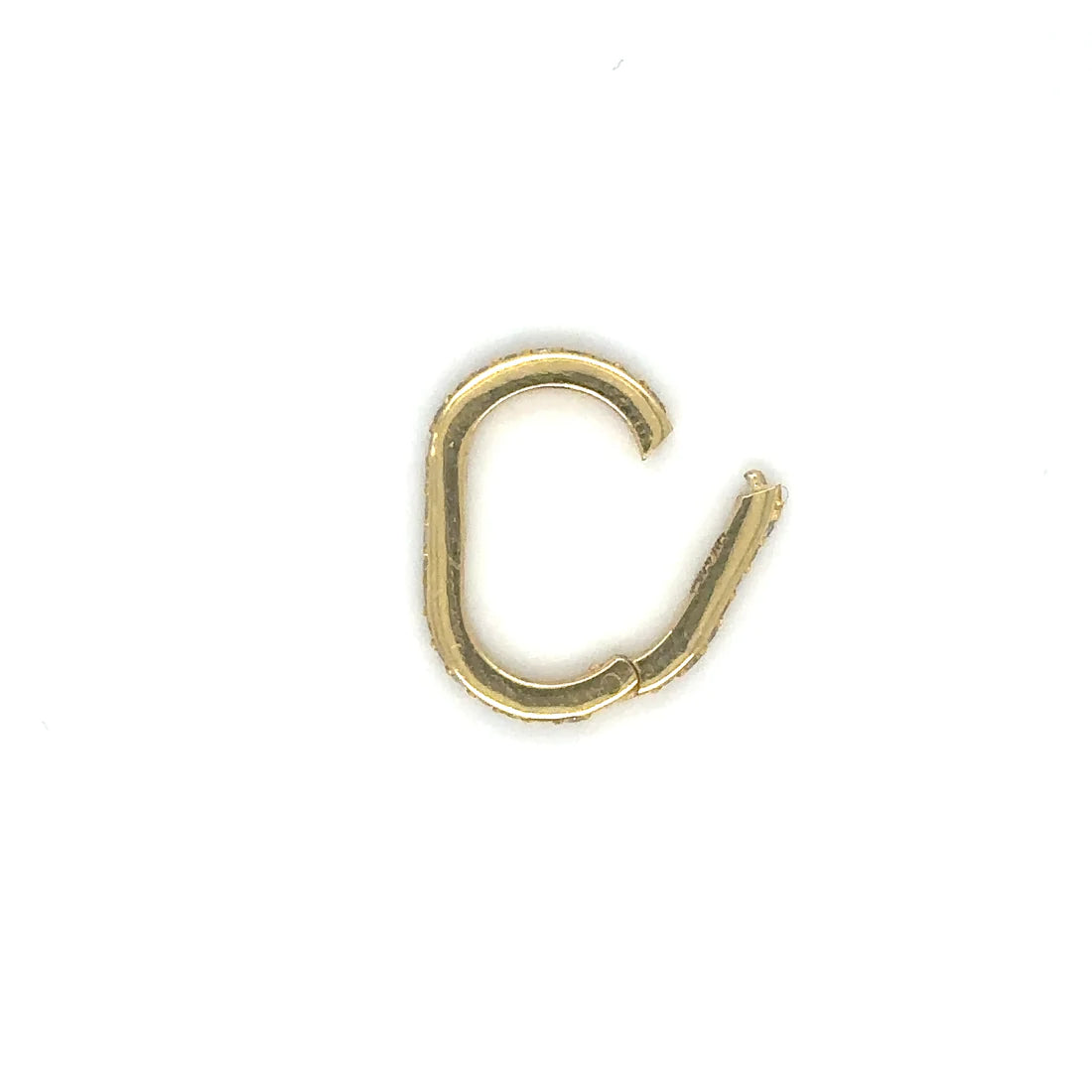 14k Yellow Gold Diamond Paperclip Lock