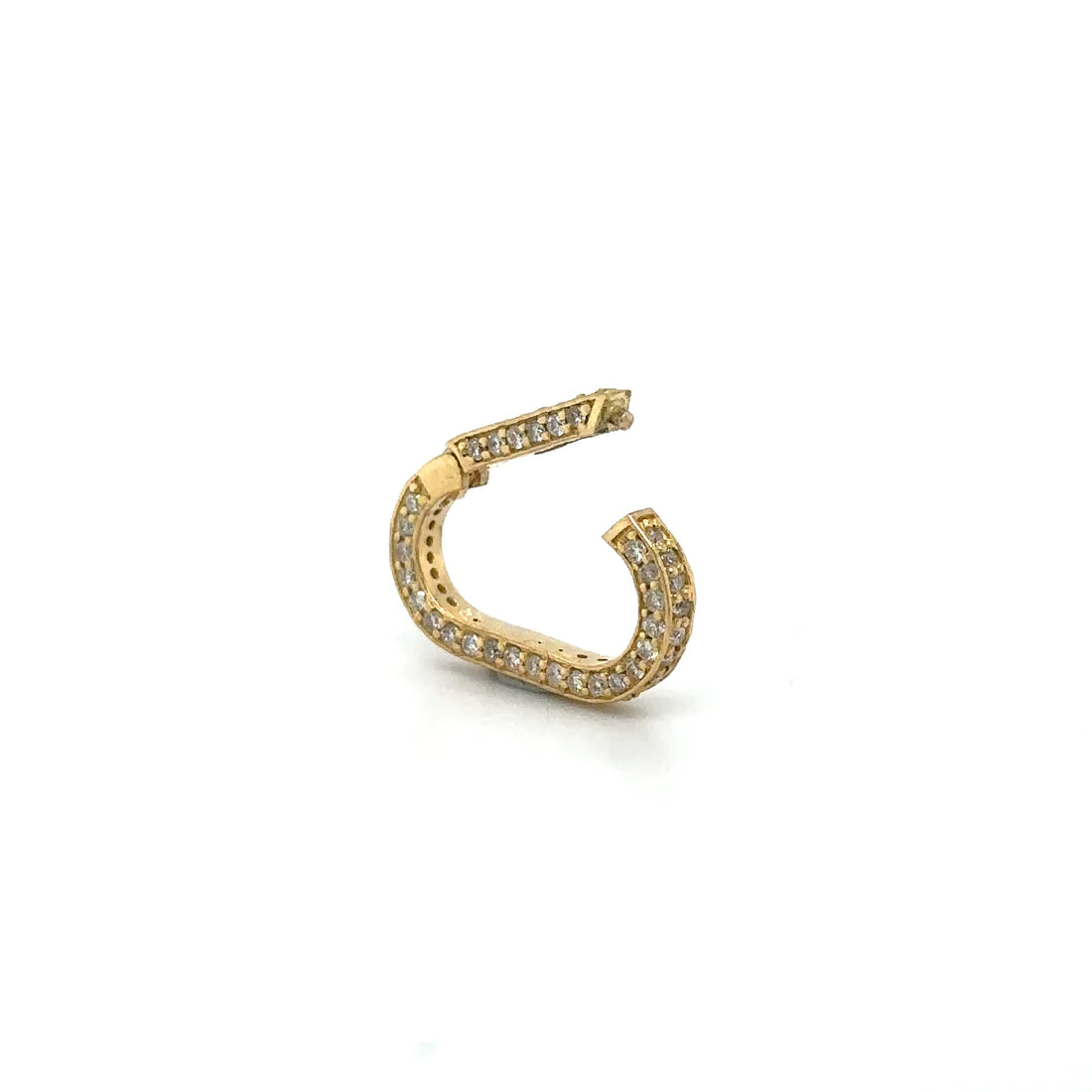 14k Yellow Gold Diamond Paperclip Lock