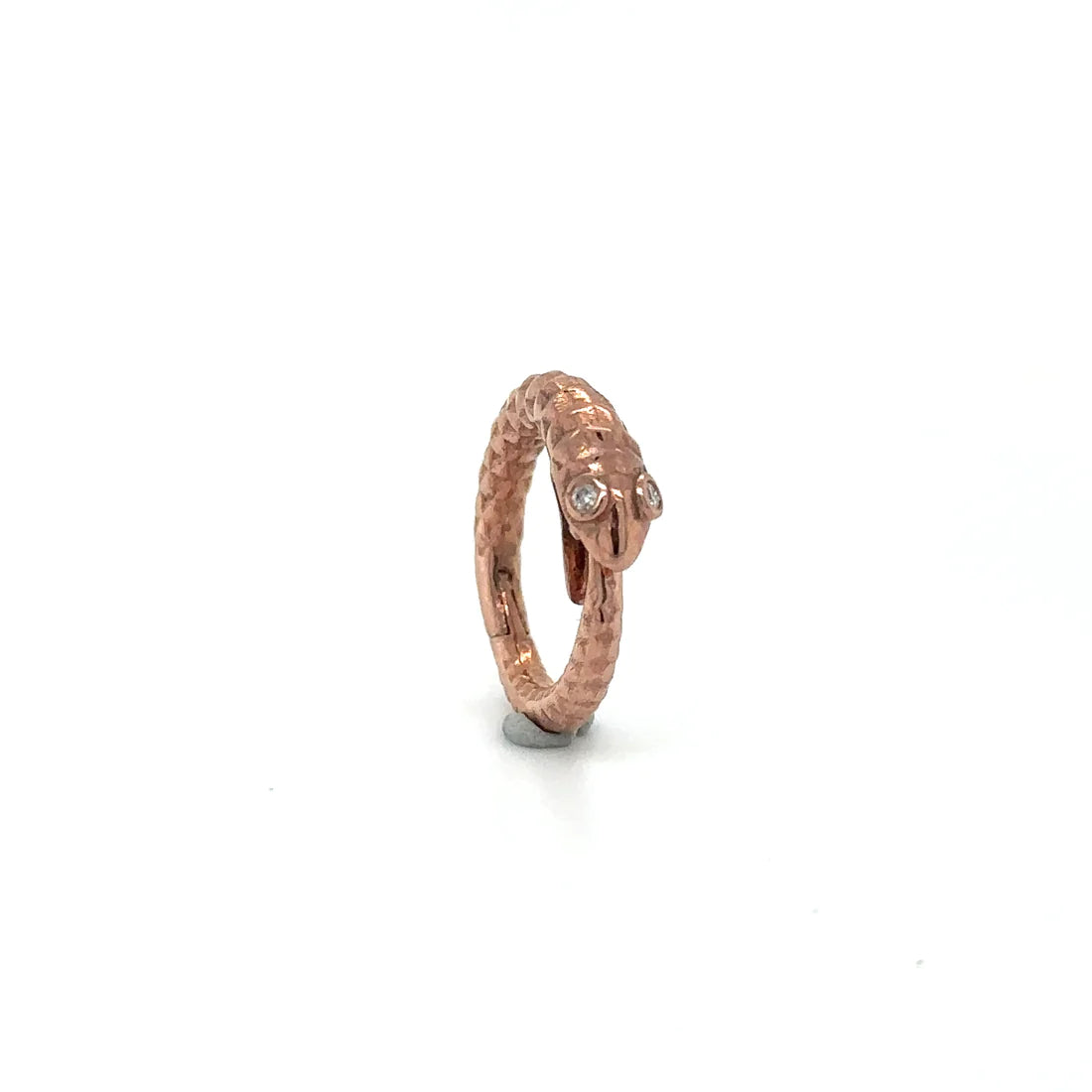 14k Rose Gold Diamond Eyes Snake Lock