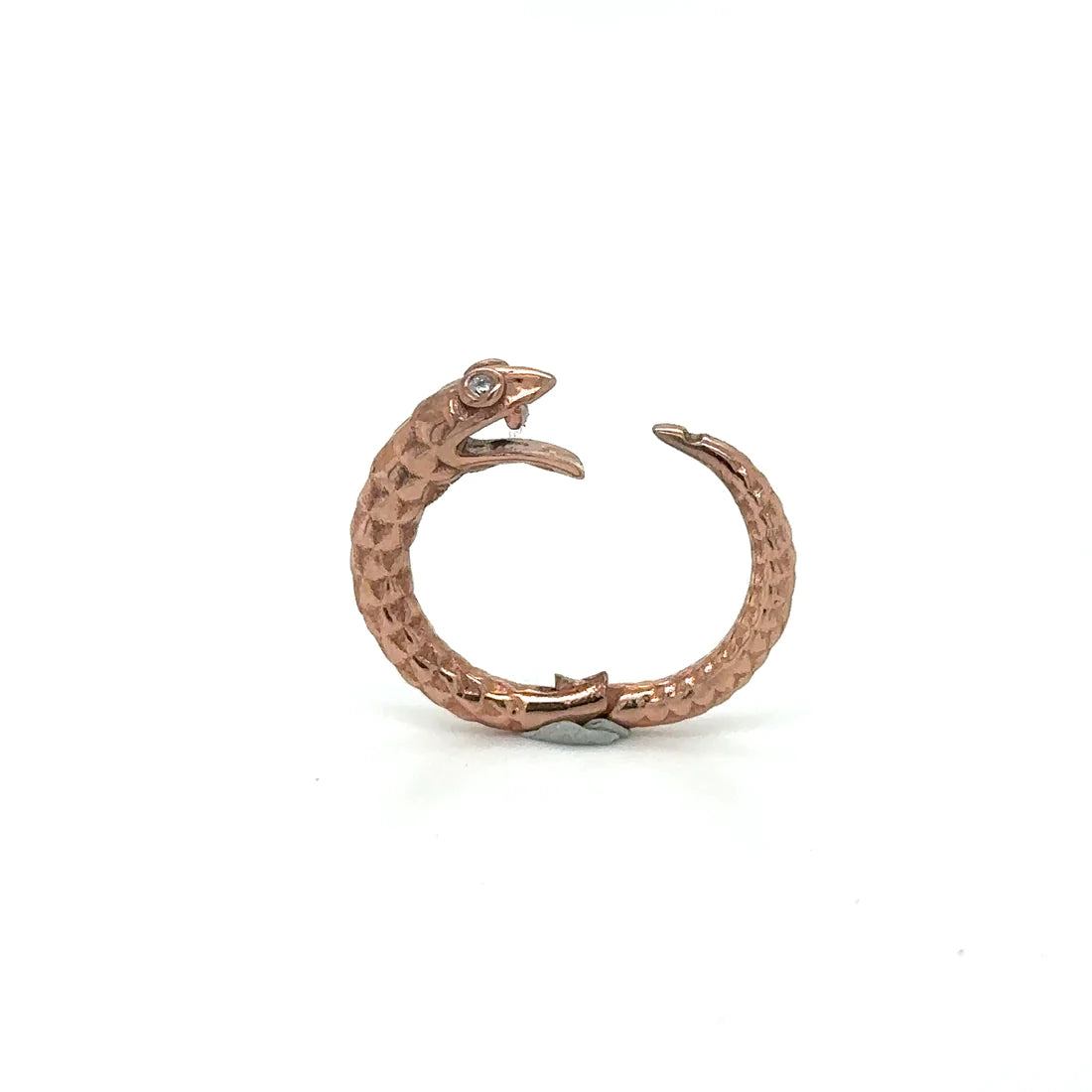 14k Rose Gold Diamond Eyes Snake Lock