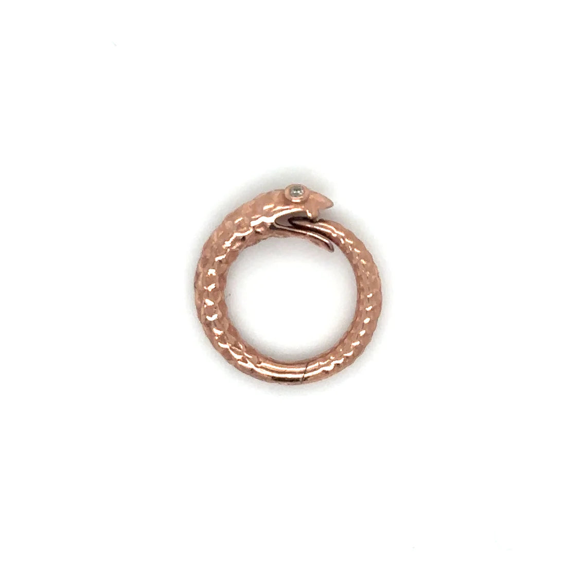 14k Rose Gold Diamond Eyes Snake Lock