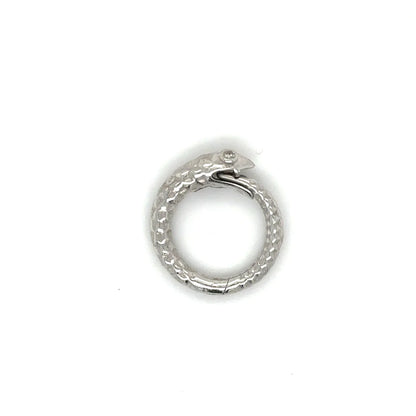 14k White Gold Diamond Eyes Snake Lock