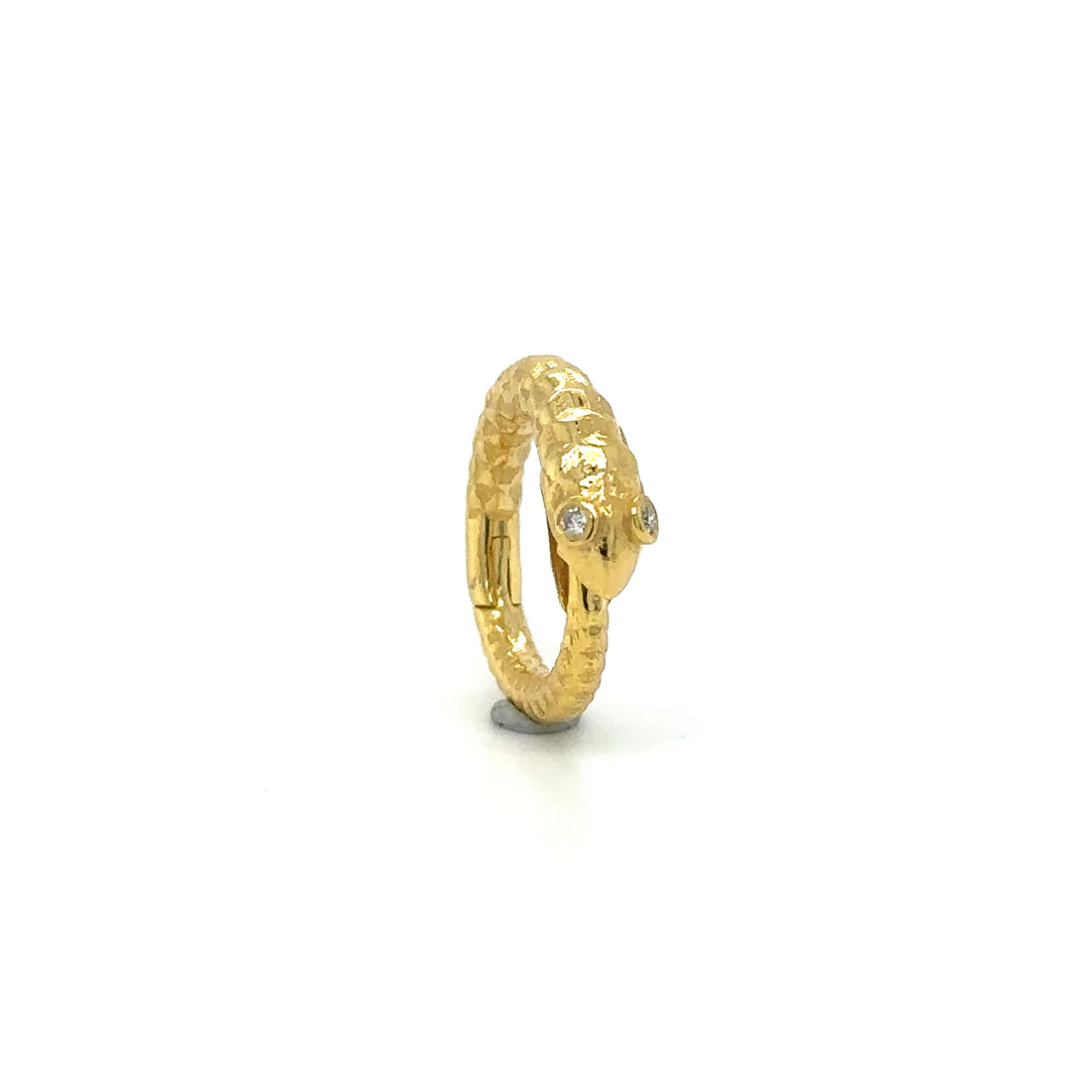 14k Yellow Gold Diamond Eyes Snake Lock