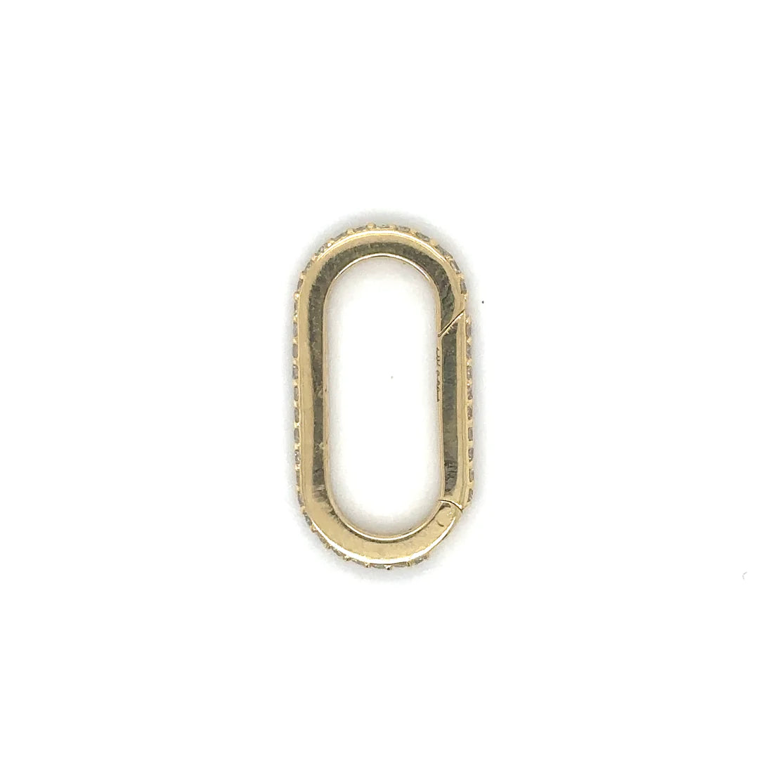 14k Yellow Gold Diamond Paperclip Lock