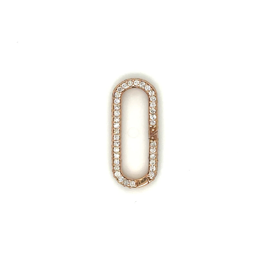 14k Rose Gold Diamond Paperclip Lock