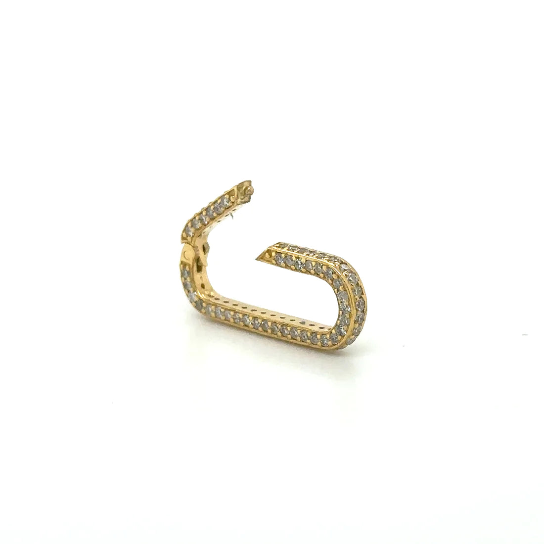 14k Yellow Gold Diamond Paperclip Lock