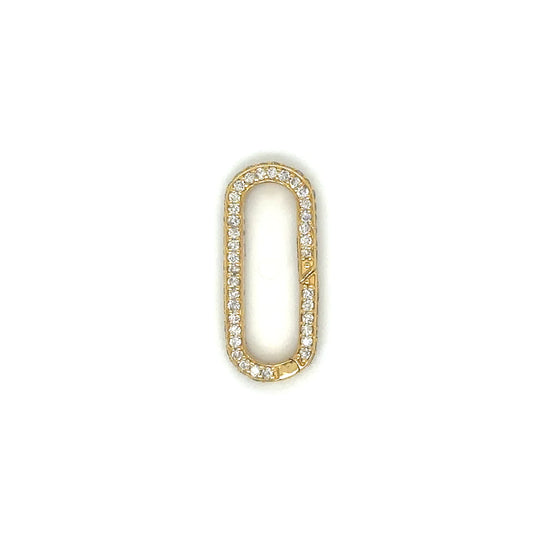 14k Yellow Gold Diamond Paperclip Lock