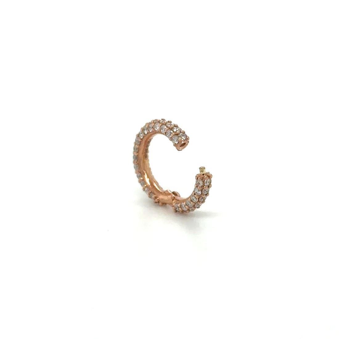 14k Rose Gold Diamond Round Lock