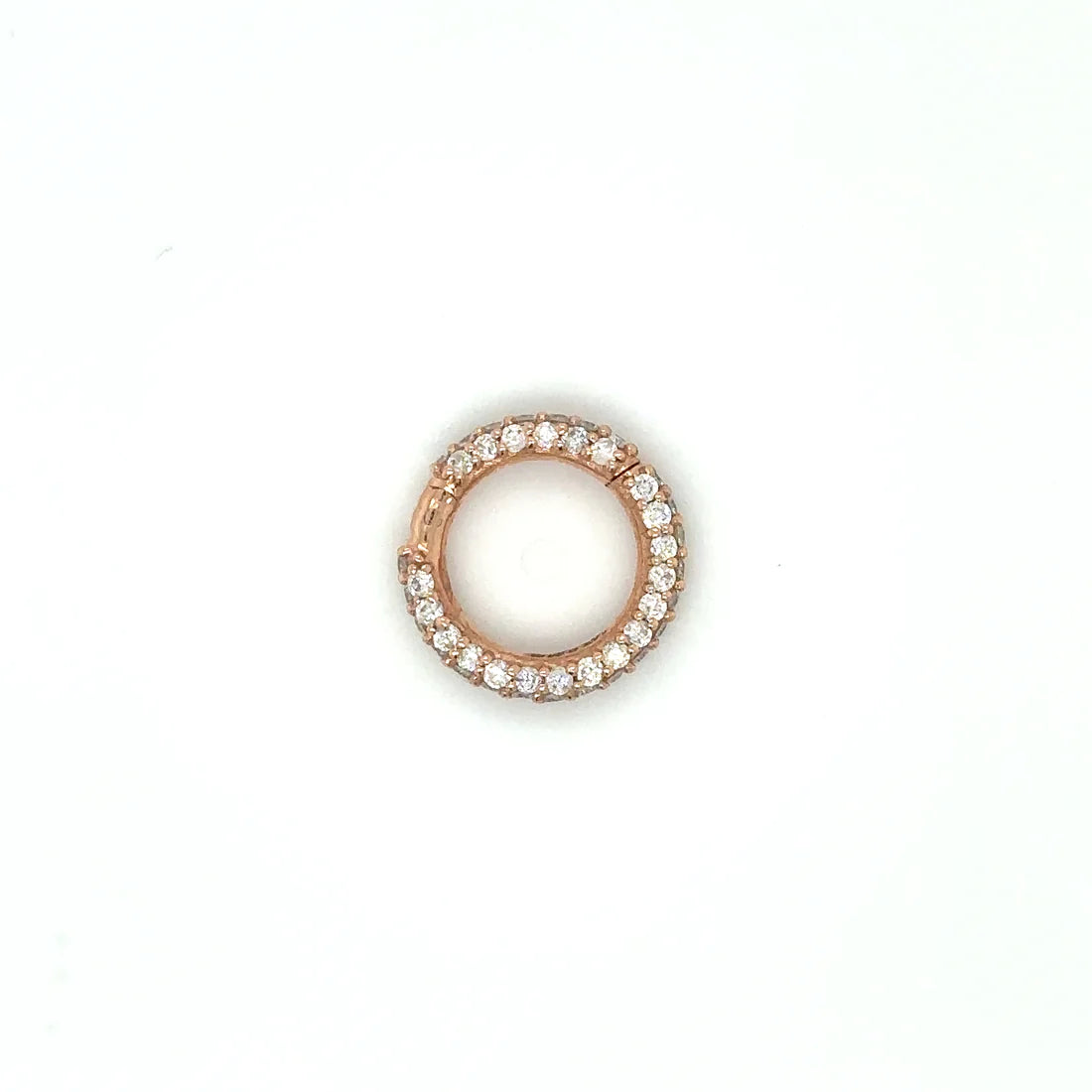 14k Rose Gold Diamond Round Lock