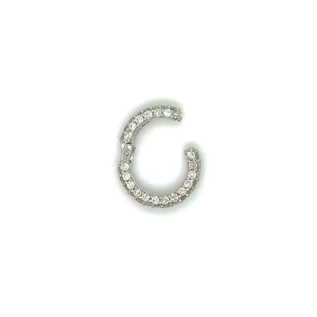 14k White Gold Diamond Round Lock