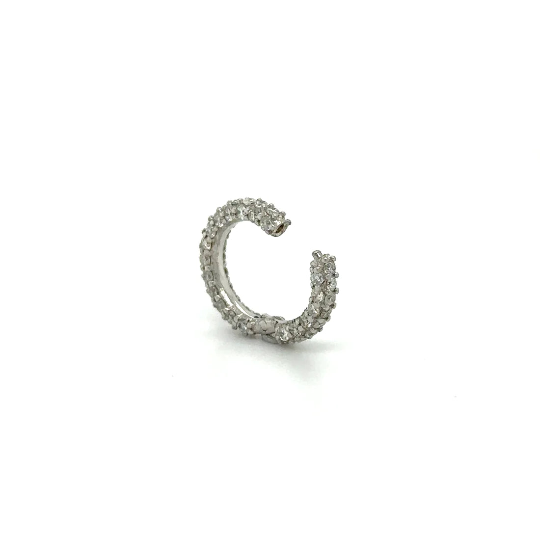 14k White Gold Diamond Round Lock