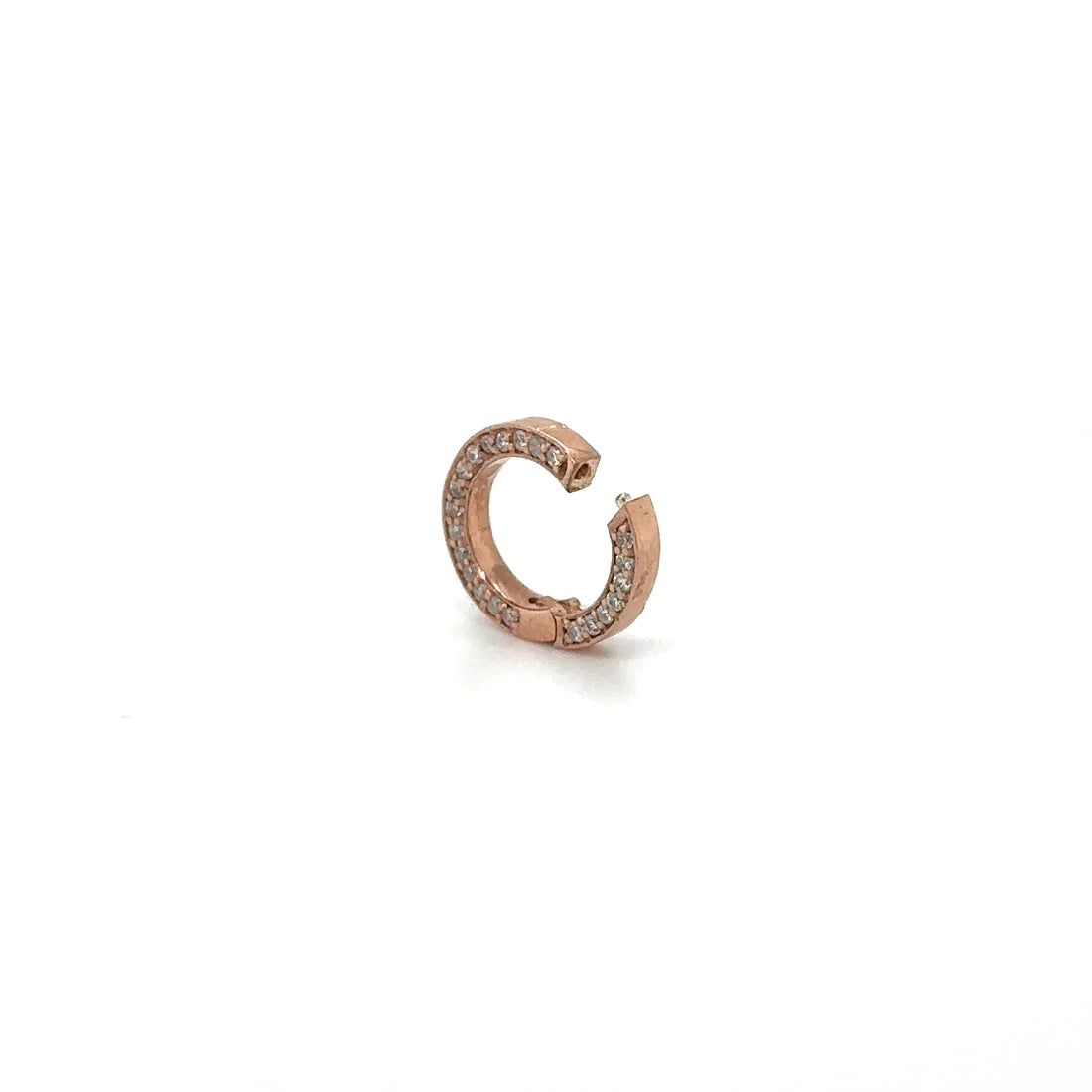 14k Rose Gold Diamond Round Lock