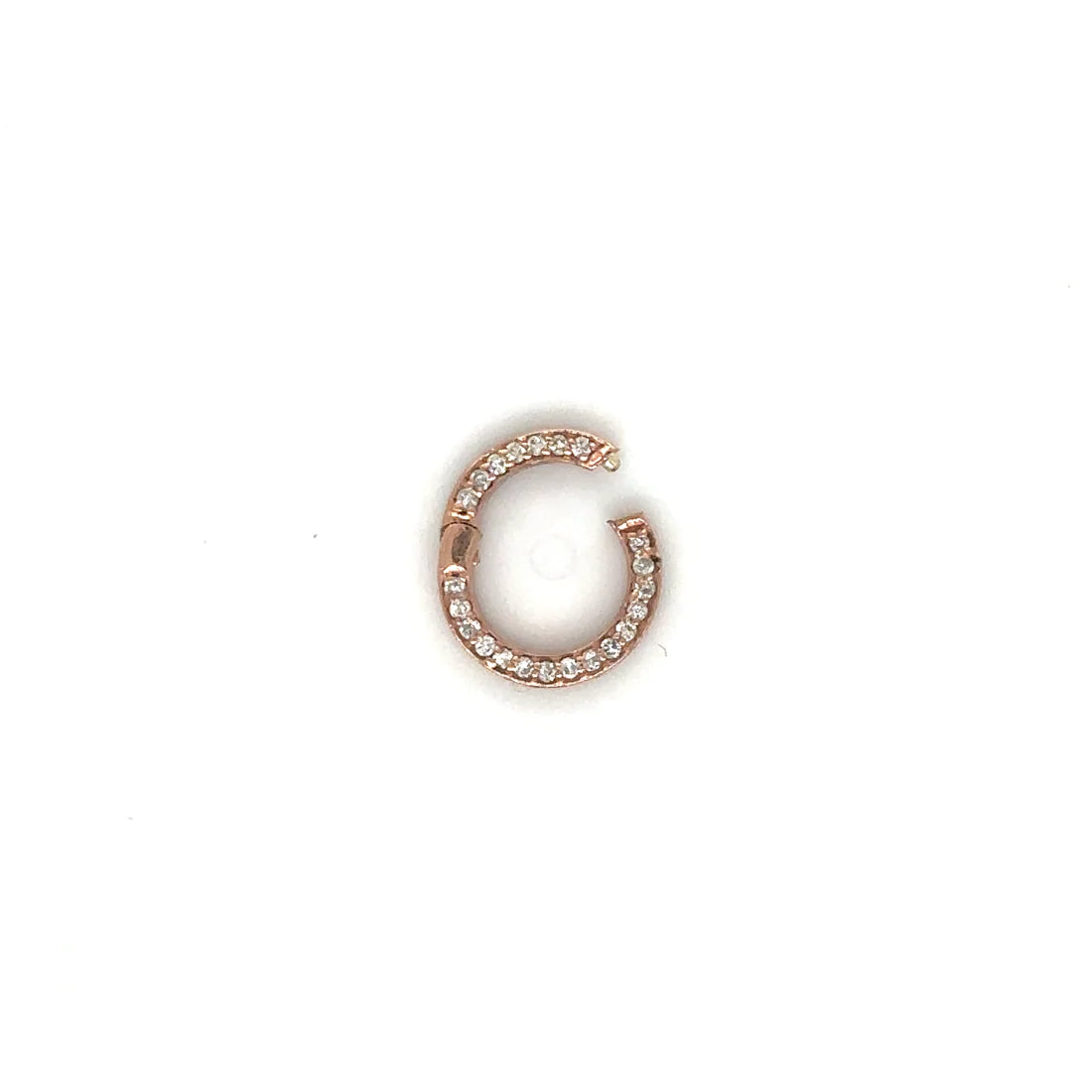 14k Rose Gold Diamond Round Lock