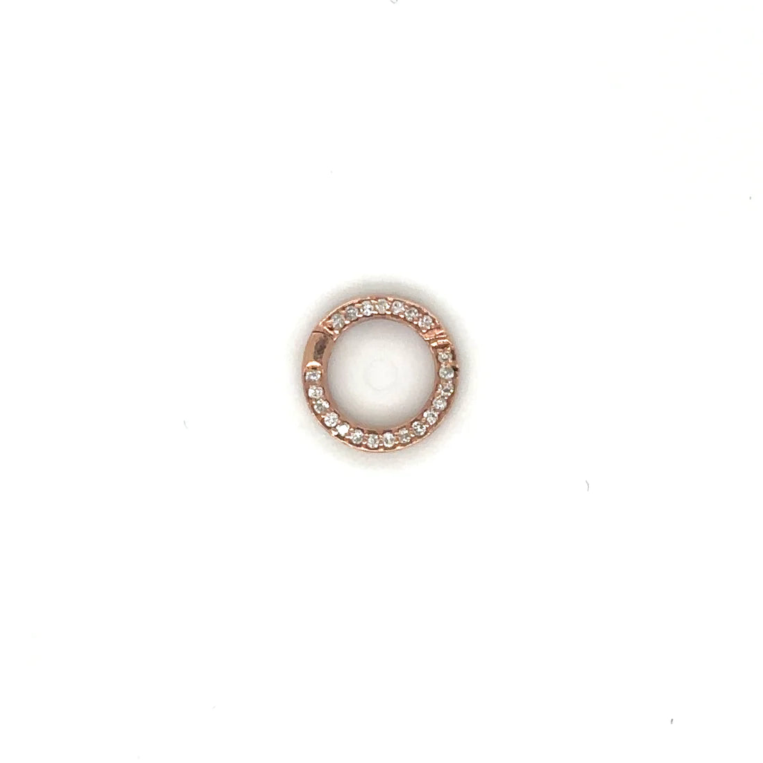 14k Rose Gold Diamond Round Lock