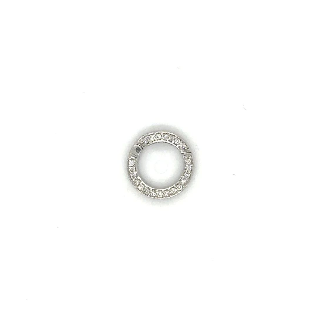 14k white gold diamond round lock