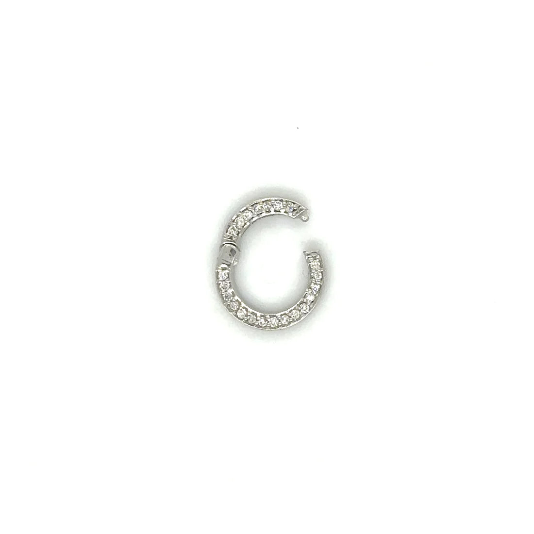 14k white gold diamond round lock