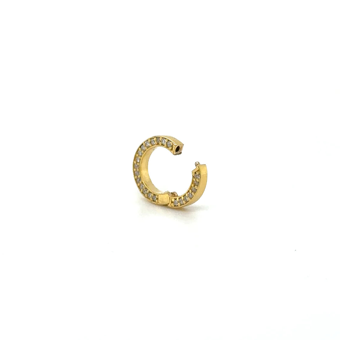 14k Yellow Gold Diamond Round Lock