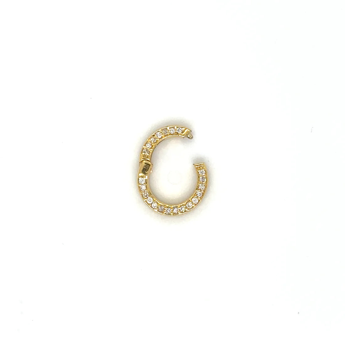 14k Yellow Gold Diamond Round Lock
