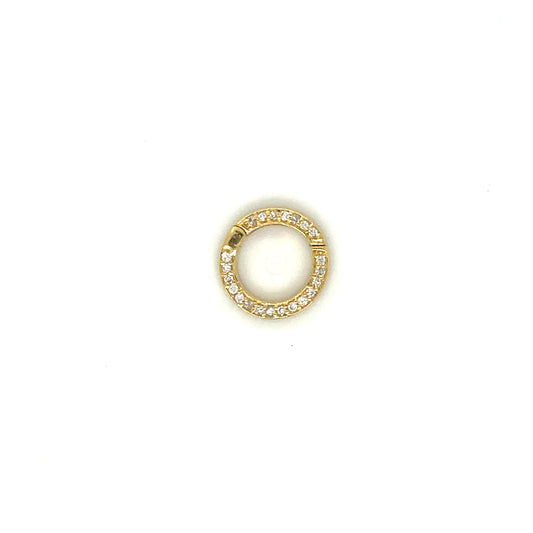 14k Yellow Gold Diamond Round Lock