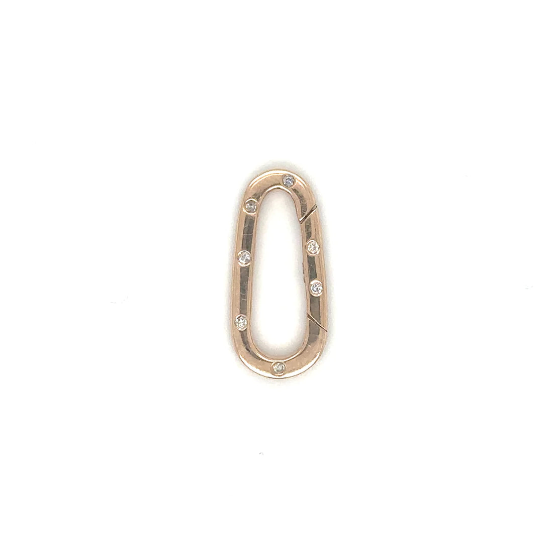 14k Rose Gold Paperclip Lock With Diamonds