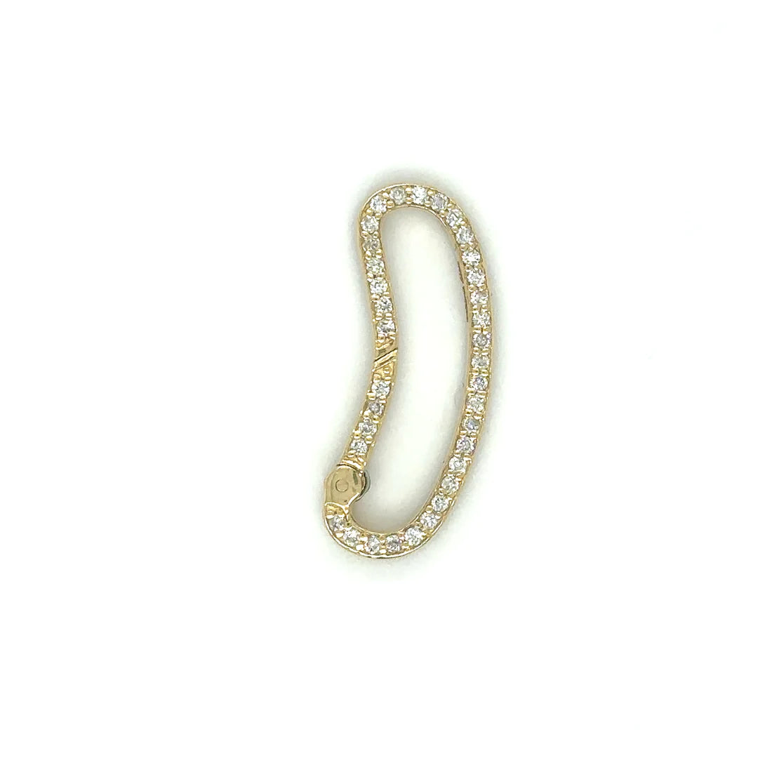 14k Yellow Gold Paperclip Diamond Push Connector/lock