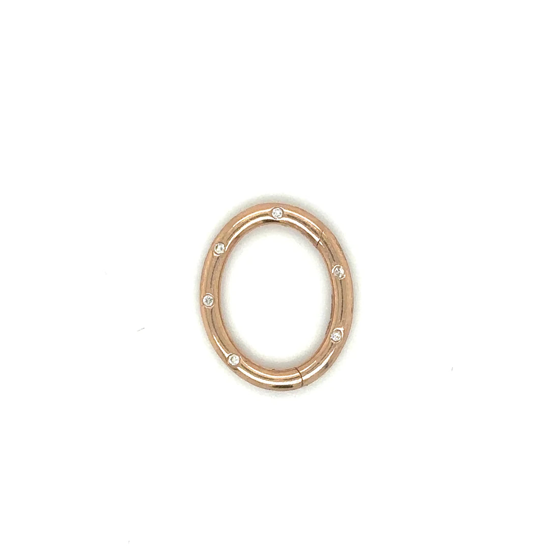 14k Rose Gold Oval Lock With Diamonds
