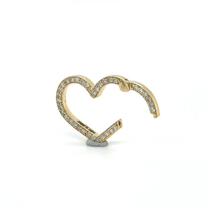 14k Yellow Gold Heart Shape Diamond Lock